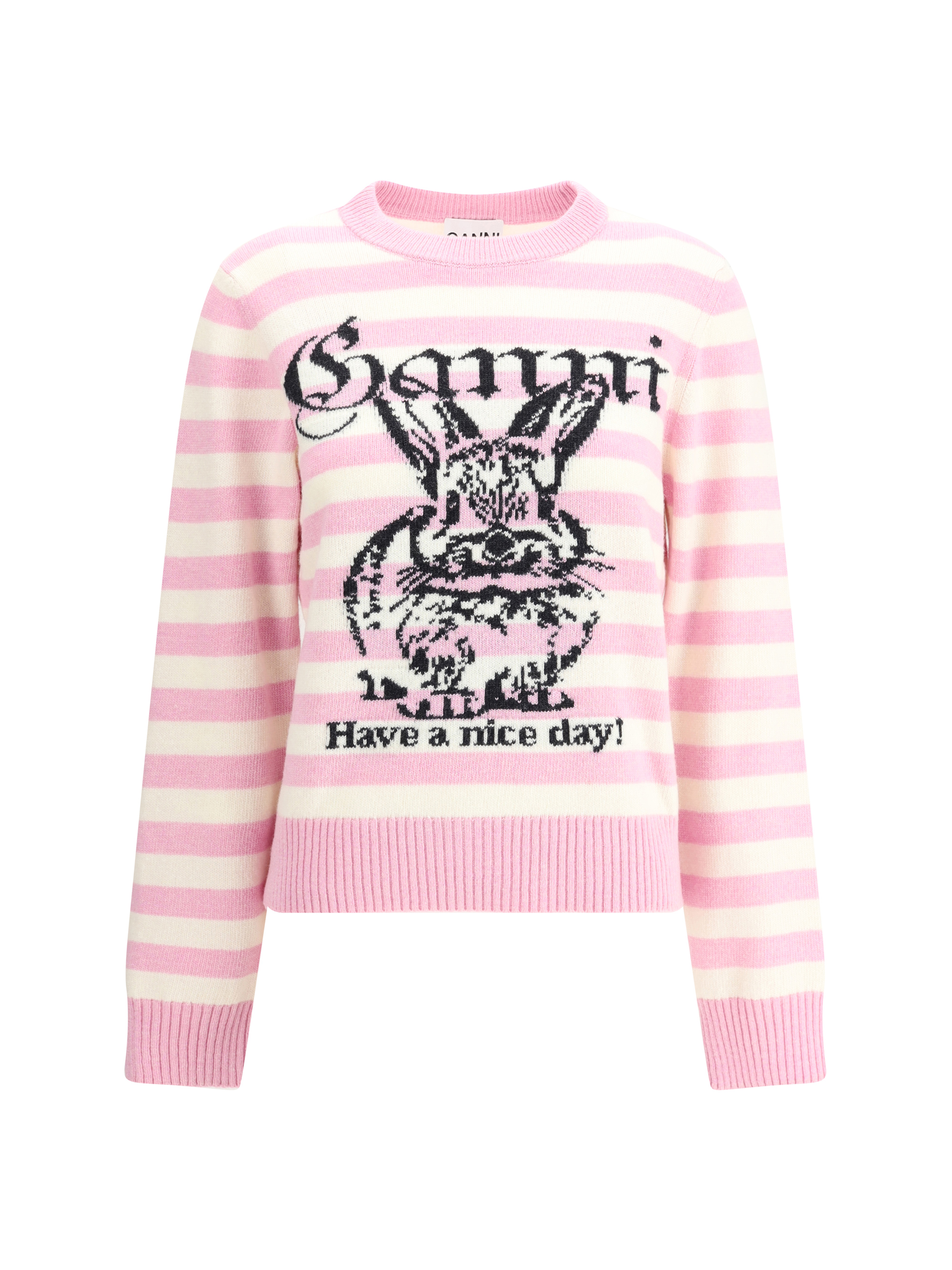 Maglione a righe con coniglio