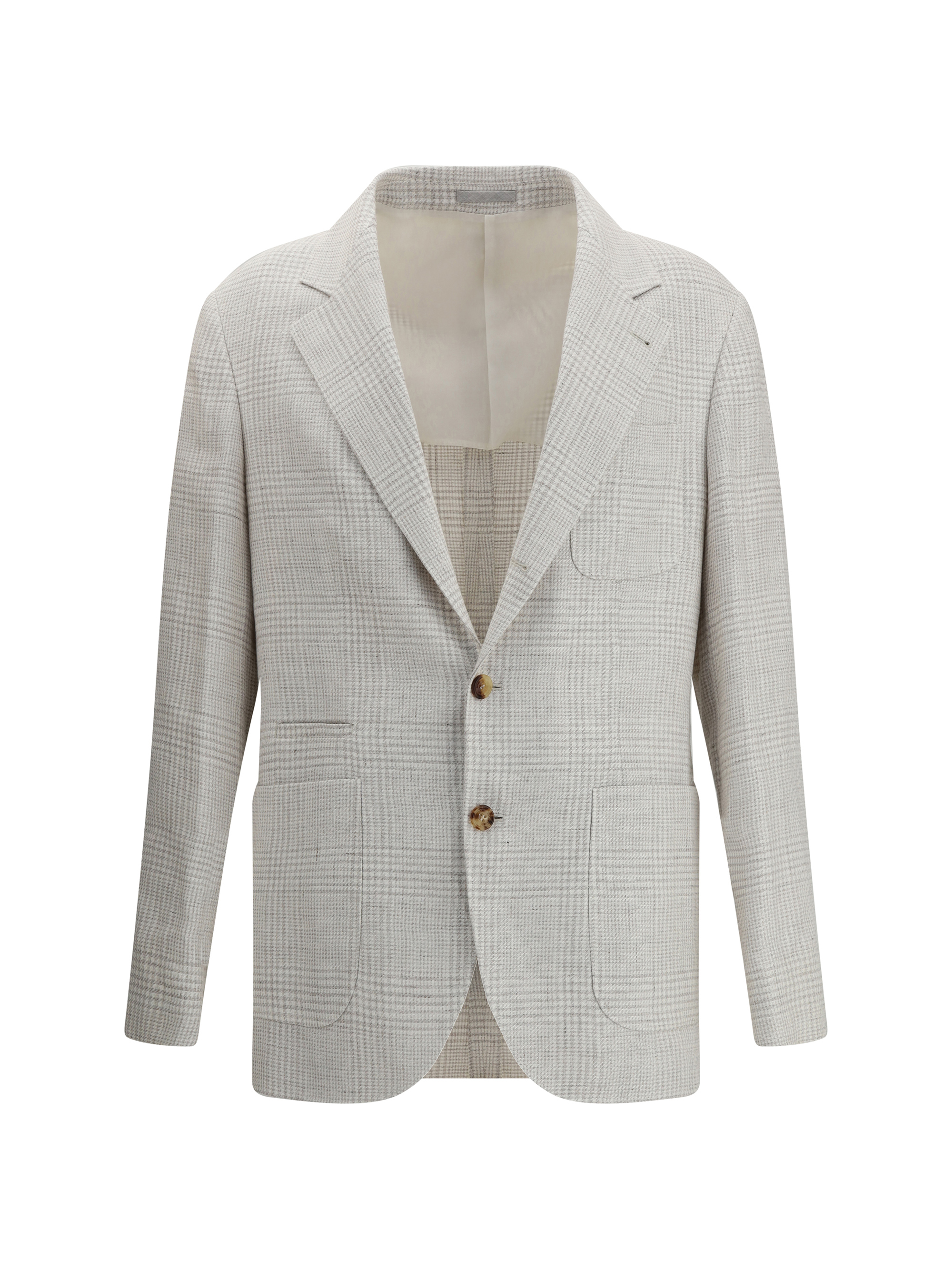 Check pattern linen Blazer
