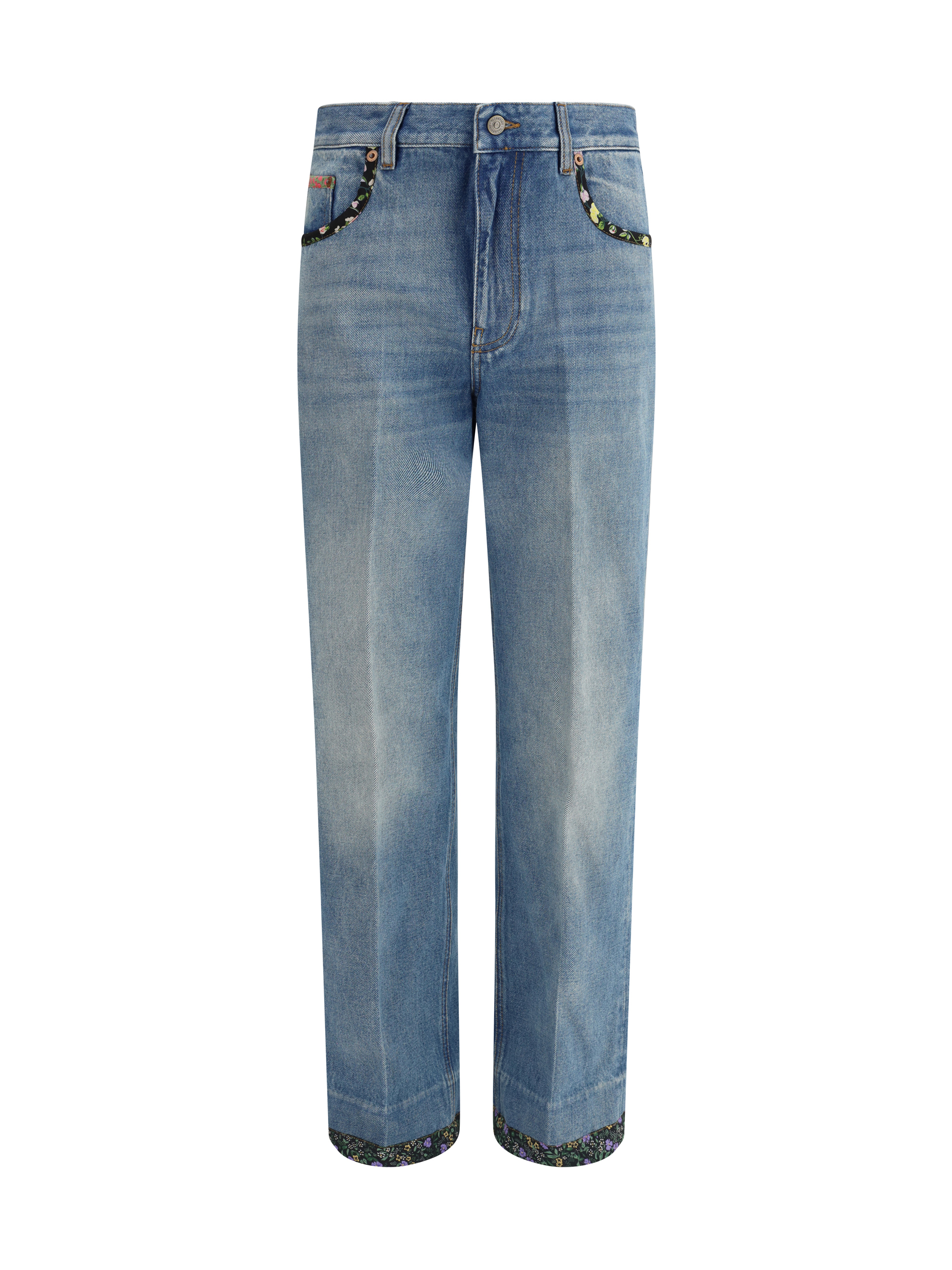 Jeans con dettagli floreali