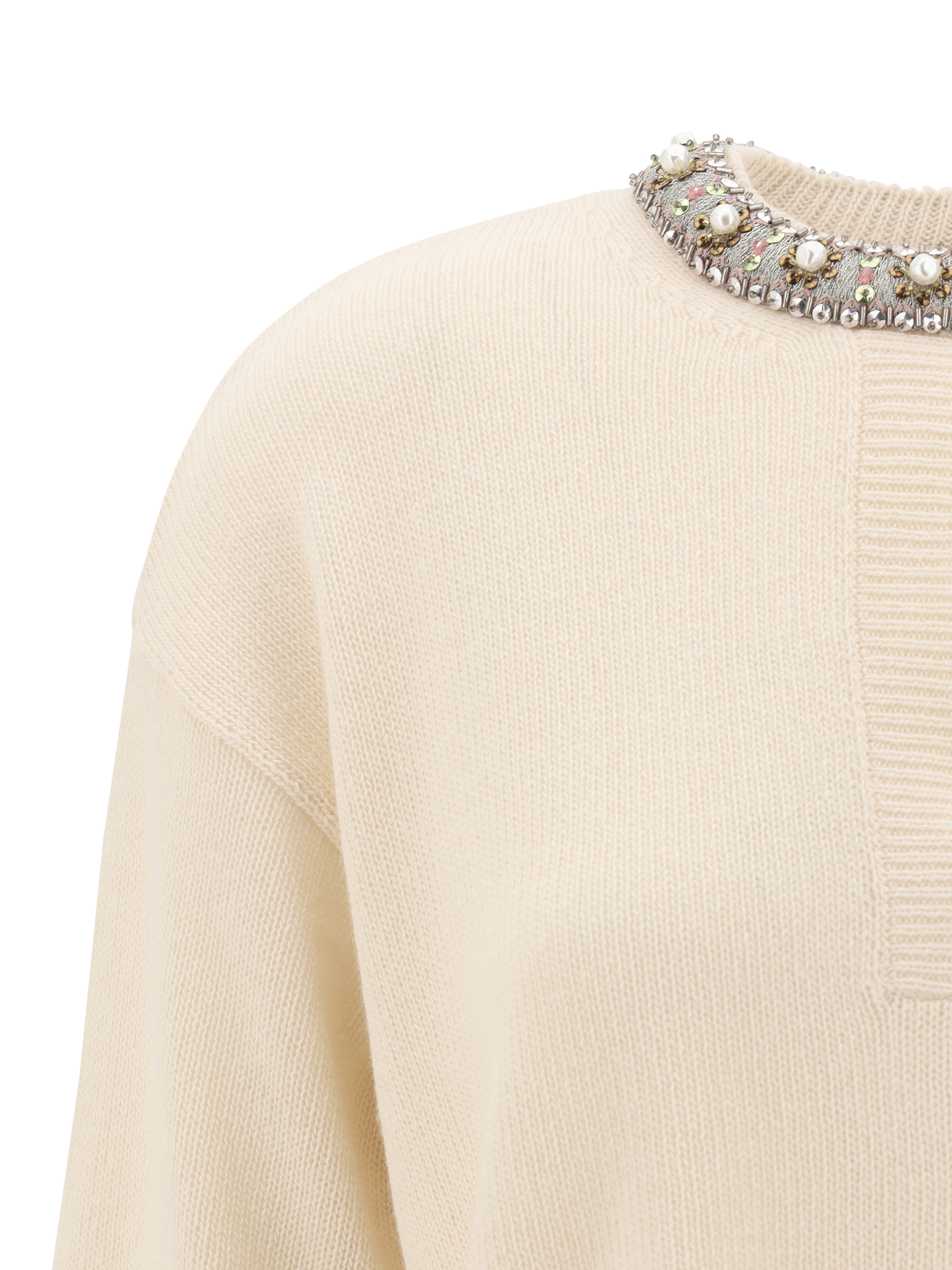 Maglione con collo gioiello