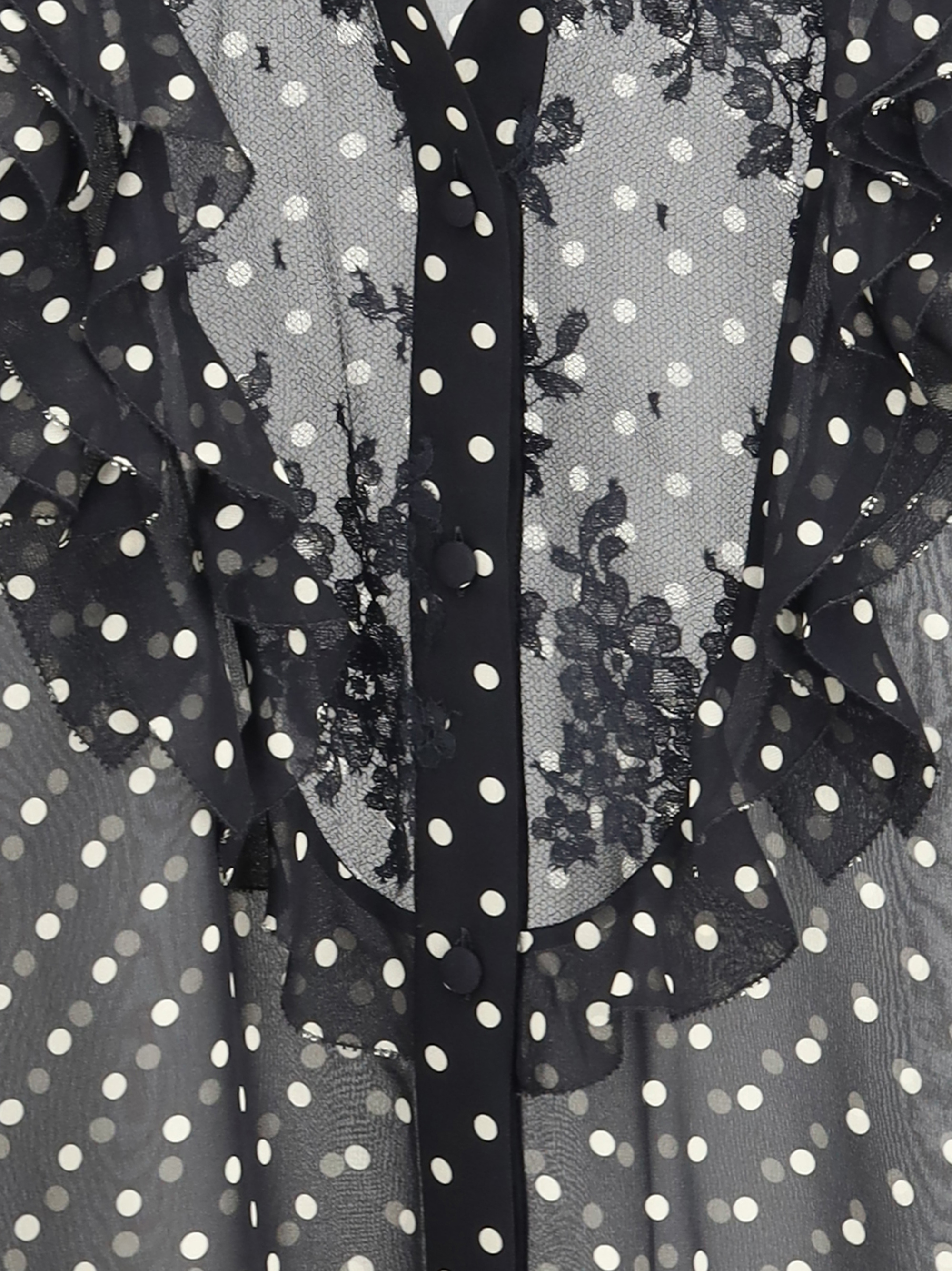 Camicia in seta a pois
