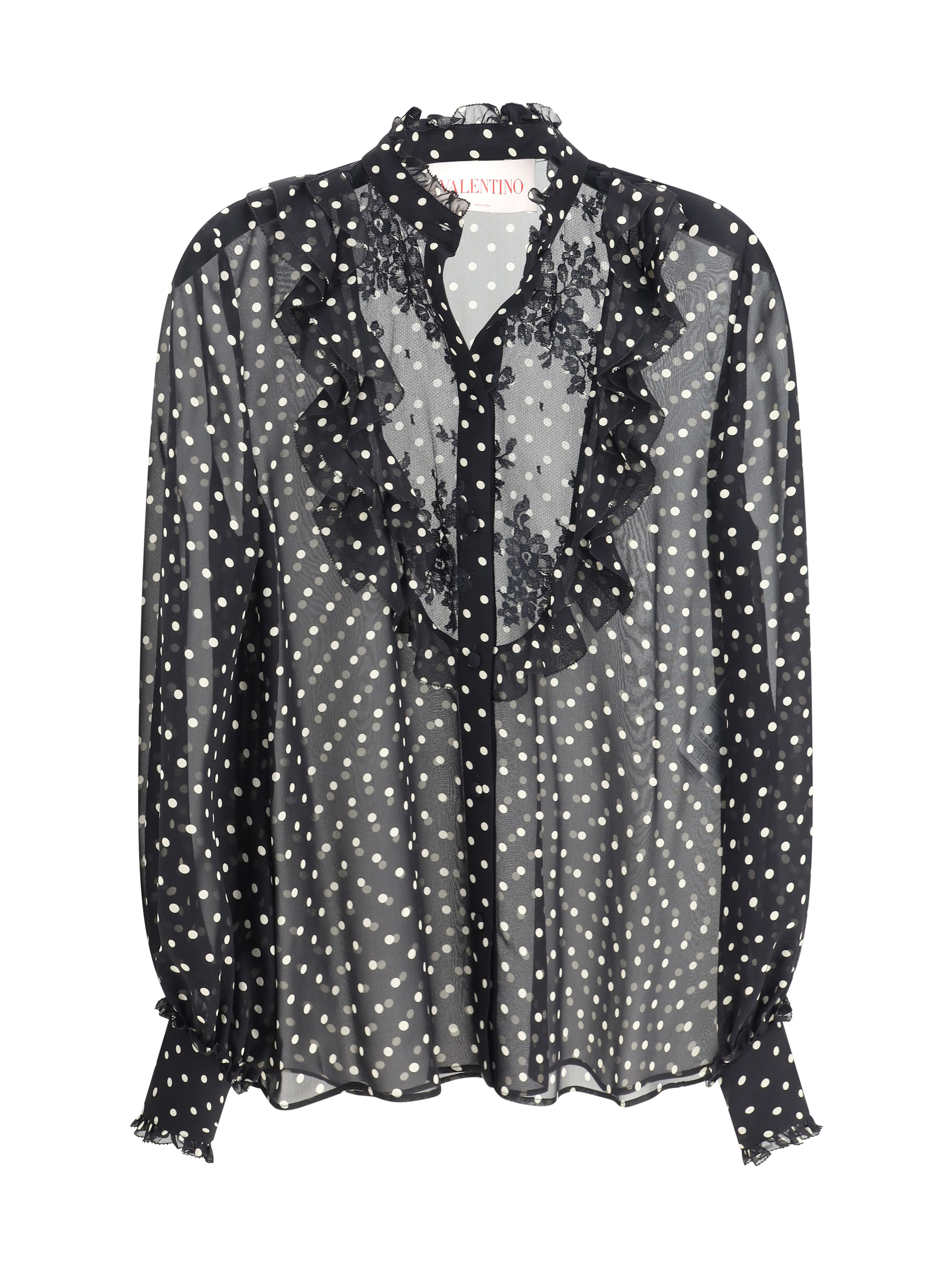 Camicia in seta a pois