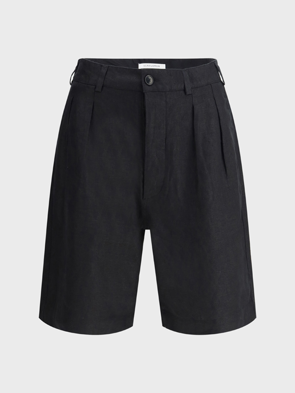 Pleated linen Shorts