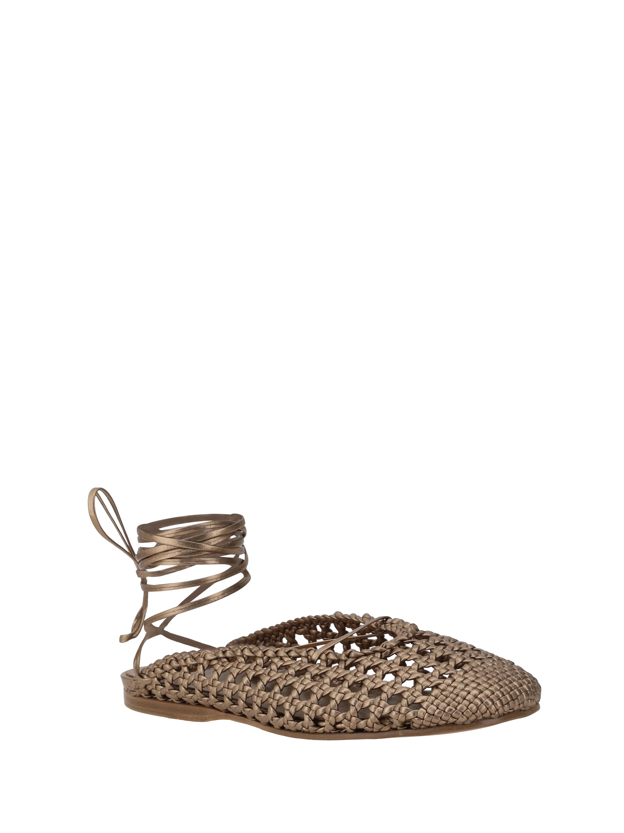 Leather net-effect Mules