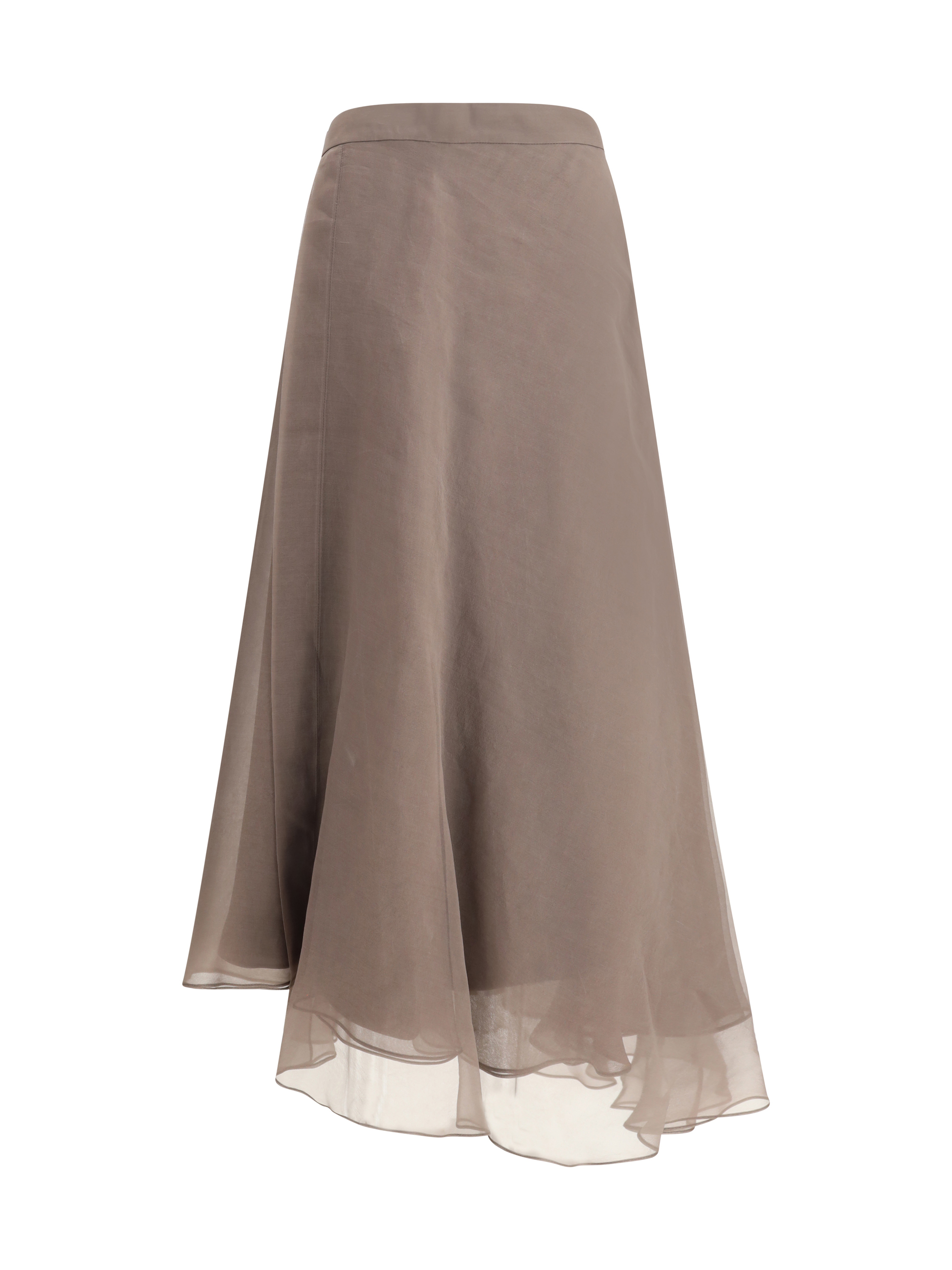 Silk crêpe midi Skirt