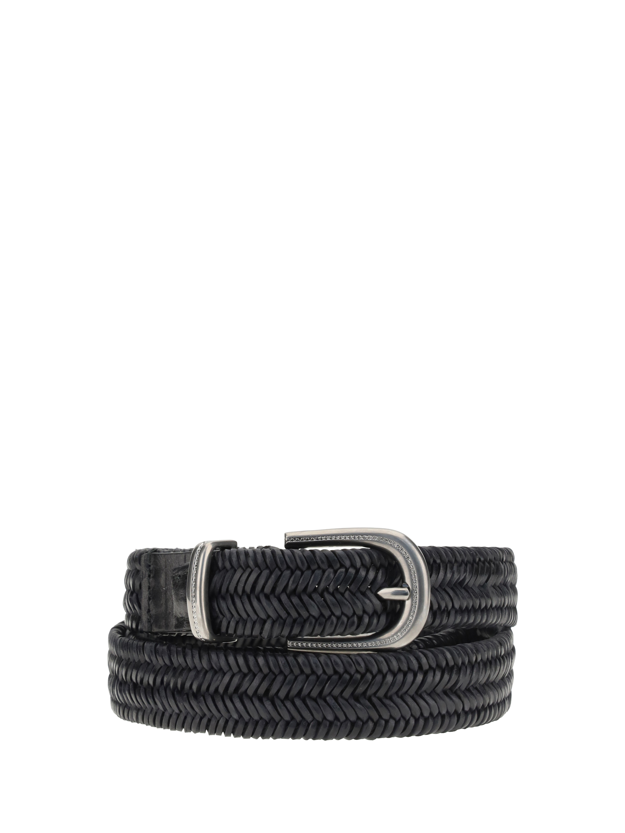 Braided stretch leather Belt